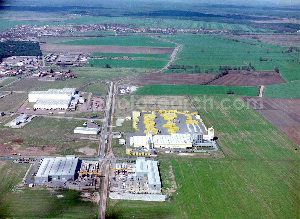 Aerial image Brück / Brandenburg - Baustoffwerk der YTONG Brandenburg GmbH - Werk am Gregor von Brück - Ring 9 in 14822 Brück. Tel.: 033844-7980 - Frau Rother.