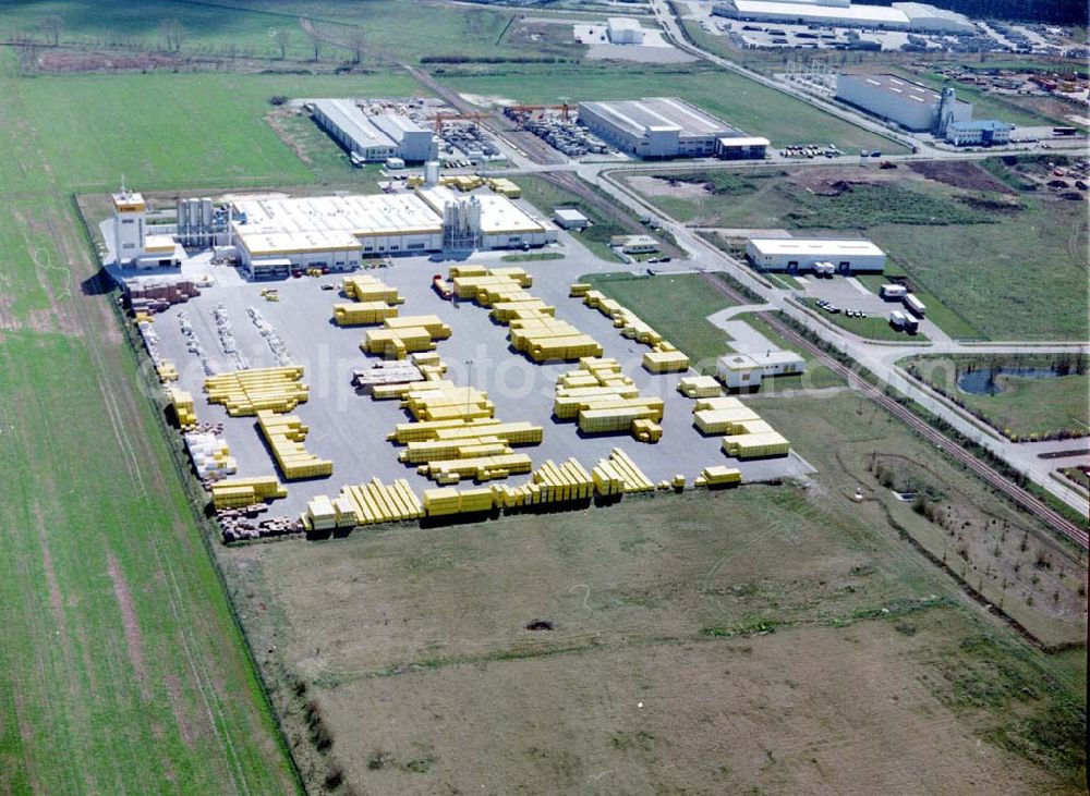 Aerial image Brück / Brandenburg - Baustoffwerk der YTONG Brandenburg GmbH - Werk am Gregor von Brück - Ring 9 in 14822 Brück. Tel.: 033844-7980 - Frau Rother.