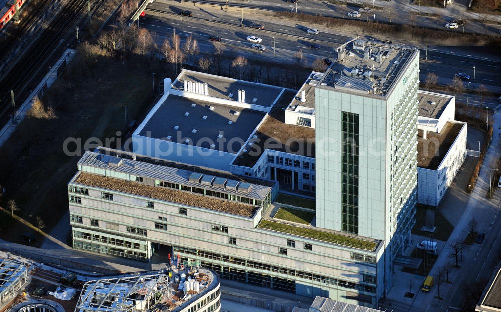 München from above - Das Fraunhofer-Gesellschaft, die größte Organisation für anwendungsorientierte Forschung in Europa, an der Hansastraße in München. The Fraunhofer, Europe’s largest application-oriented research organization, at the Hansastrasse in Munich.