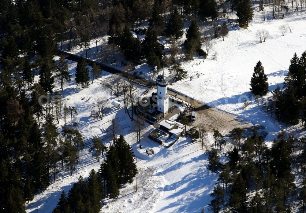 Aerial image Oberweißbach/Thüringer Wald - Froebelturm in Oberweissenbach / Thuringian Forest in Thuringia