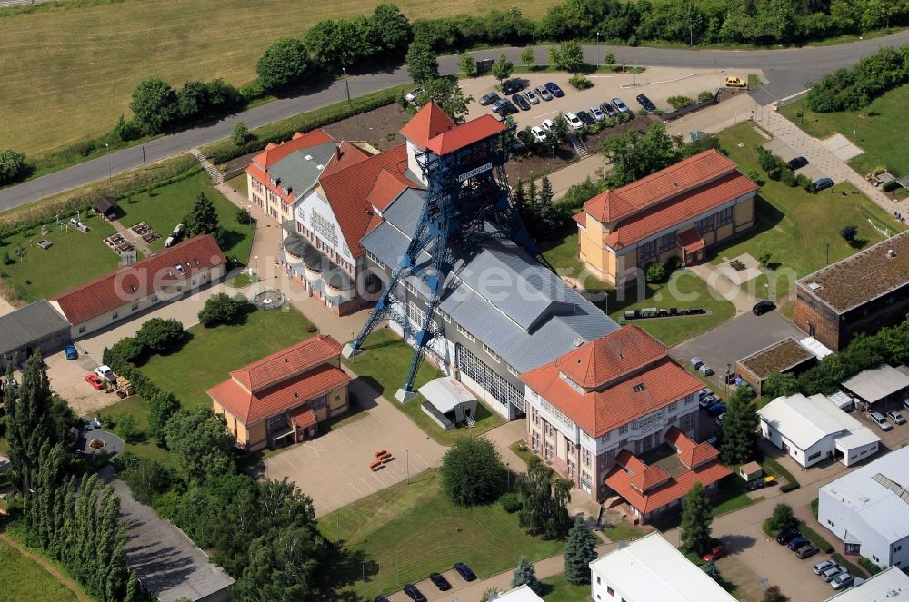 Aerial image Sondershausen - View of the conveyor Petersen of the potash mine which is named Glueck auf nearby Sondershausen in the state of Thuringia. The potash mine is now Wolfgang Gerberely operated from the Entwicklungs- und Sicherungsgesellschaft mbH. But it is also used as a experience mine