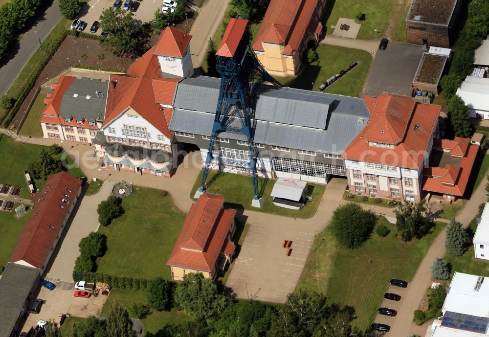 Aerial photograph Sondershausen - View of the conveyor Petersen of the potash mine which is named Glueck auf nearby Sondershausen in the state of Thuringia. The potash mine is now Wolfgang Gerberely operated from the Entwicklungs- und Sicherungsgesellschaft mbH. But it is also used as a experience mine