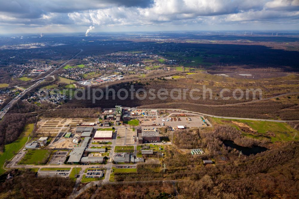 Bottrop from above - Mining shaft tower Prosper-Haniel hard coal revier in Bottrop at Ruhrgebiet in the state North Rhine-Westphalia, Germany