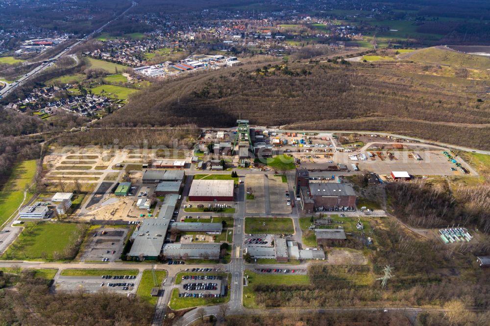 Aerial image Oberhausen - Mining shaft tower Prosper-Haniel hard coal revier in Oberhausen at Ruhrgebiet in the state North Rhine-Westphalia, Germany