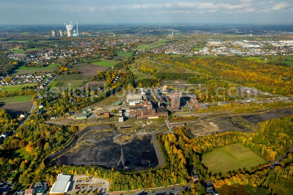 Aerial image Hamm - Mining shaft and facilities of the former coal mine Heinrich-Robert hard coal revier in the Wiescherhoefen part of Hamm in the state of North Rhine-Westphalia