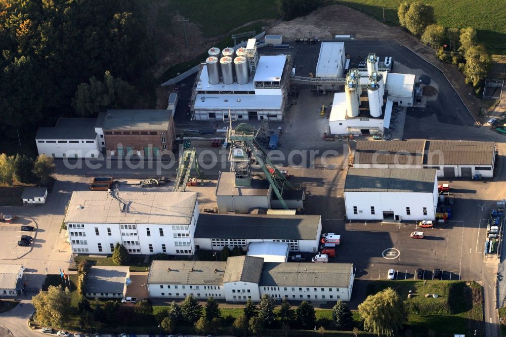 Aerial image Mühlwärts - Headframe of the mine entrance and the K & S AG on the shaft 2 in Mühlwärts in Thuringia