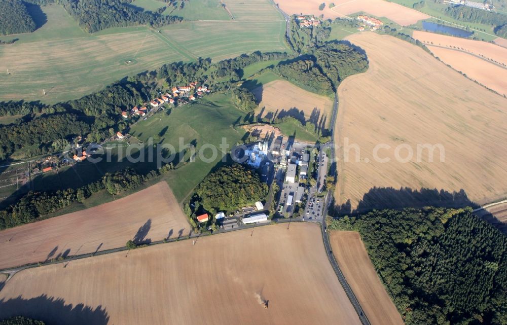 Mühlwärts from above - Headframe of the mine entrance and the K & S AG on the shaft 2 in Mühlwärts in Thuringia