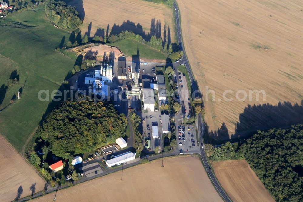 Mühlwärts from the bird's eye view: Headframe of the mine entrance and the K & S AG on the shaft 2 in Mühlwärts in Thuringia