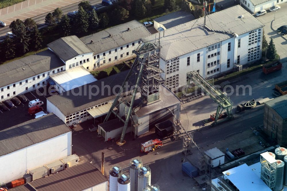 Aerial photograph Mühlwärts - Headframe of the mine entrance and the K & S AG on the shaft 2 in Mühlwärts in Thuringia