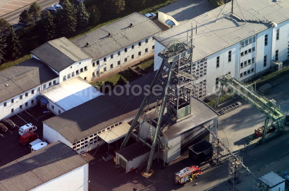 Mühlwärts from above - Headframe of the mine entrance and the K & S AG on the shaft 2 in Mühlwärts in Thuringia