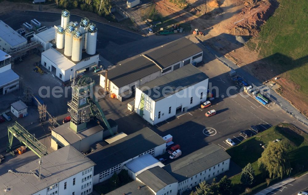 Aerial image Mühlwärts - Headframe of the mine entrance and the K & S AG on the shaft 2 in Mühlwärts in Thuringia