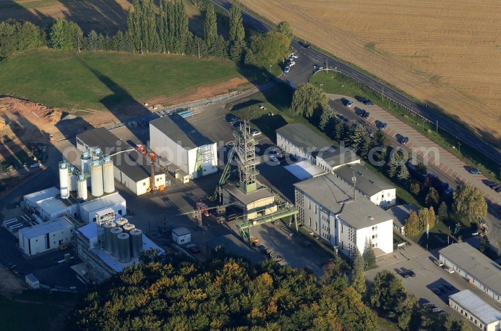 Mühlwärts from above - Headframe of the mine entrance and the K & S AG on the shaft 2 in Mühlwärts in Thuringia