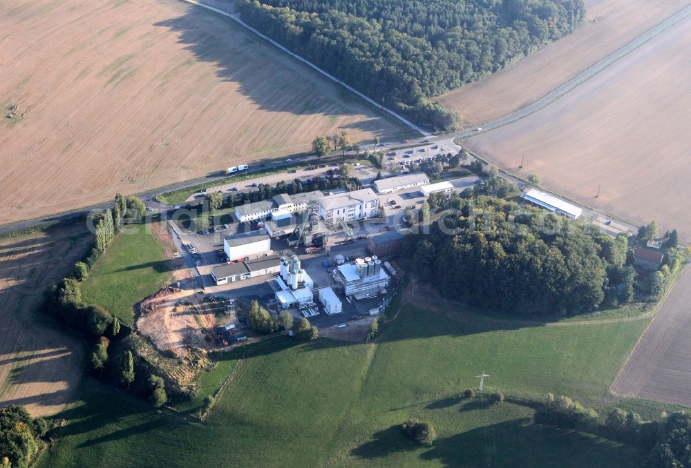 Aerial image Mühlwärts - Headframe of the mine entrance and the K & S AG on the shaft 2 in Mühlwärts in Thuringia