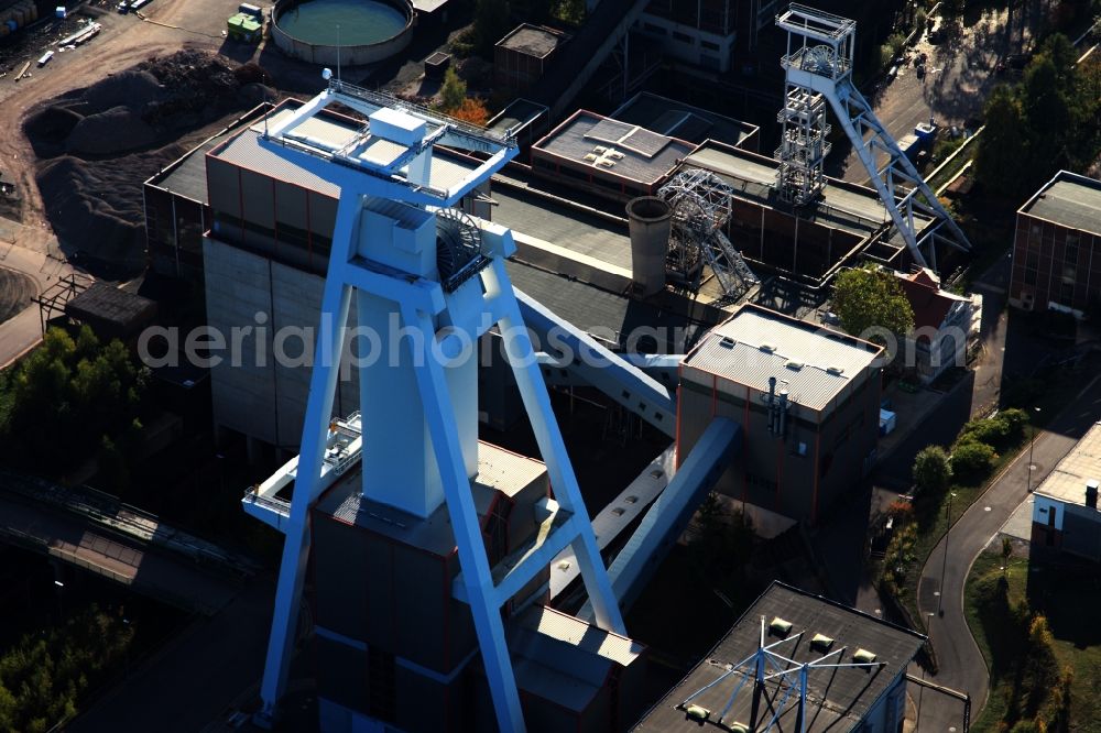 Göttelborn from above - Headframe and mine Göttelborn in coal - mining in Saarland