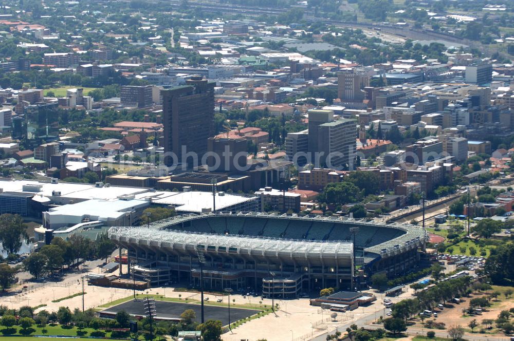 Aerial photograph Bloemfontein - Blick auf das Free State Stadion im Zentrum von Bloemfontein in Südafrika vor der Fußball-Weltmeisterschaft. View of the Free State Stadium in Bloemfontein in South Africa for the FIFA World Cup 2010.