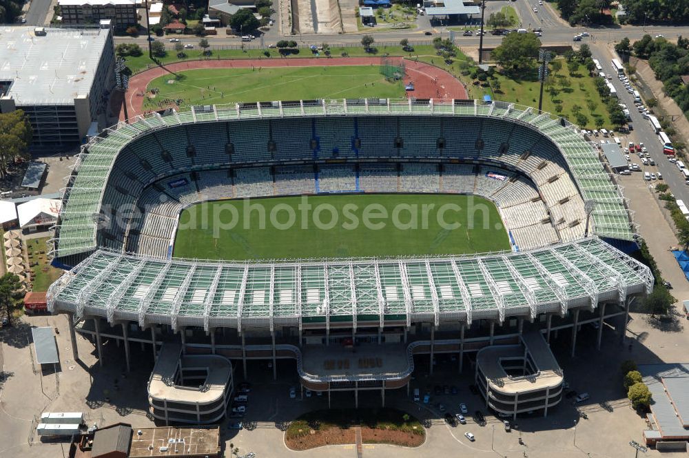 Aerial image Bloemfontein - Blick auf das Free State Stadion im Zentrum von Bloemfontein in Südafrika vor der Fußball-Weltmeisterschaft. View of the Free State Stadium in Bloemfontein in South Africa for the FIFA World Cup 2010.