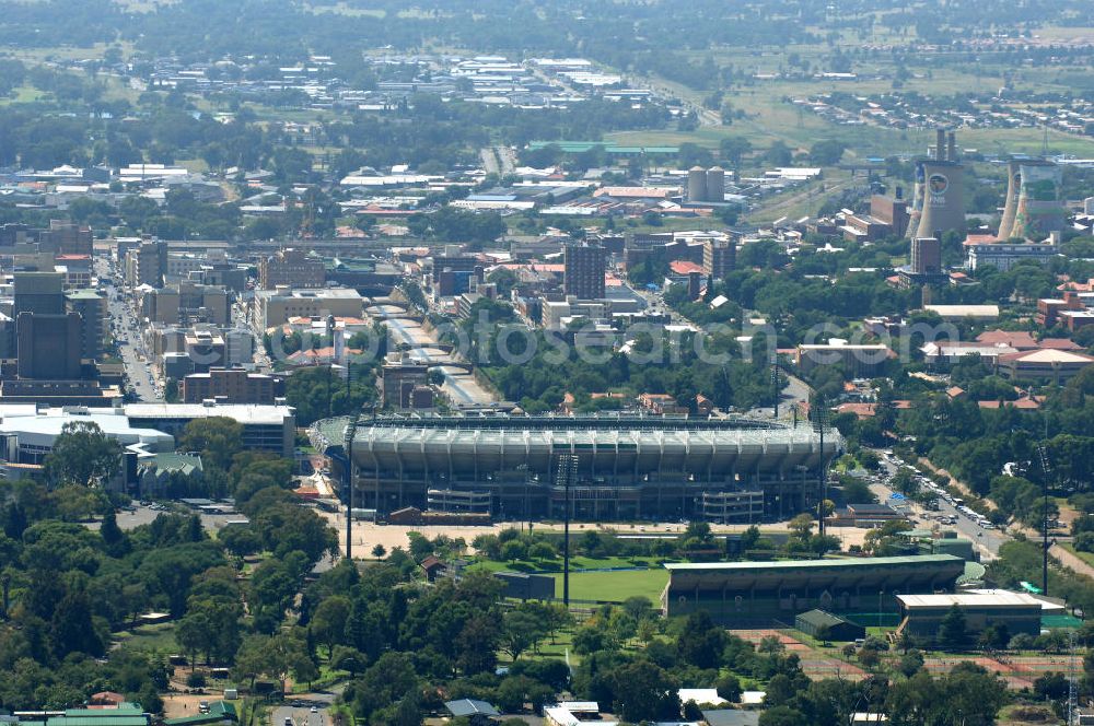 Aerial photograph Bloemfontein - Blick auf das Free State Stadion im Zentrum von Bloemfontein in Südafrika vor der Fußball-Weltmeisterschaft. View of the Free State Stadium in Bloemfontein in South Africa for the FIFA World Cup 2010.