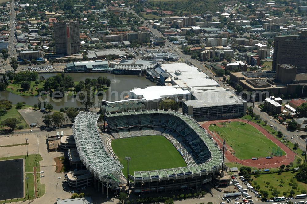 Aerial photograph Bloemfontein - Blick auf das Free State Stadion im Zentrum von Bloemfontein in Südafrika vor der Fußball-Weltmeisterschaft. View of the Free State Stadium in Bloemfontein in South Africa for the FIFA World Cup 2010.