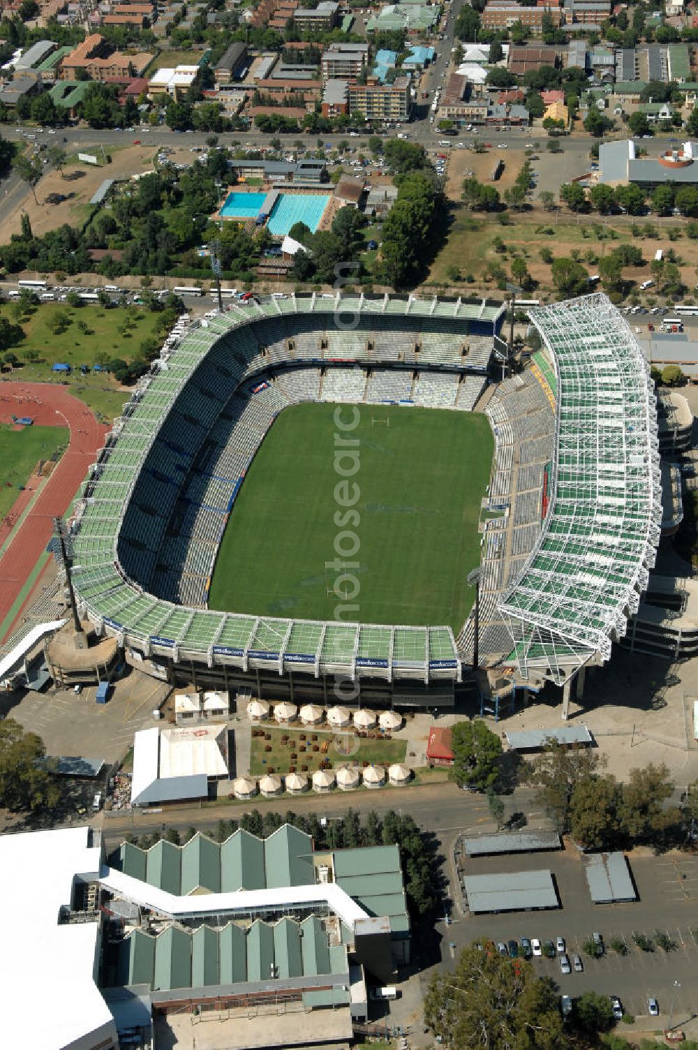 Aerial photograph Bloemfontein - Blick auf das Free State Stadion im Zentrum von Bloemfontein in Südafrika vor der Fußball-Weltmeisterschaft. View of the Free State Stadium in Bloemfontein in South Africa for the FIFA World Cup 2010.