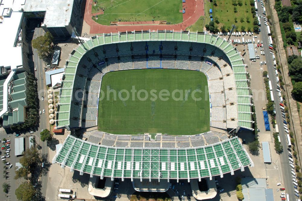 Aerial image Bloemfontein - Blick auf das Free State Stadion im Zentrum von Bloemfontein in Südafrika vor der Fußball-Weltmeisterschaft. View of the Free State Stadium in Bloemfontein in South Africa for the FIFA World Cup 2010.