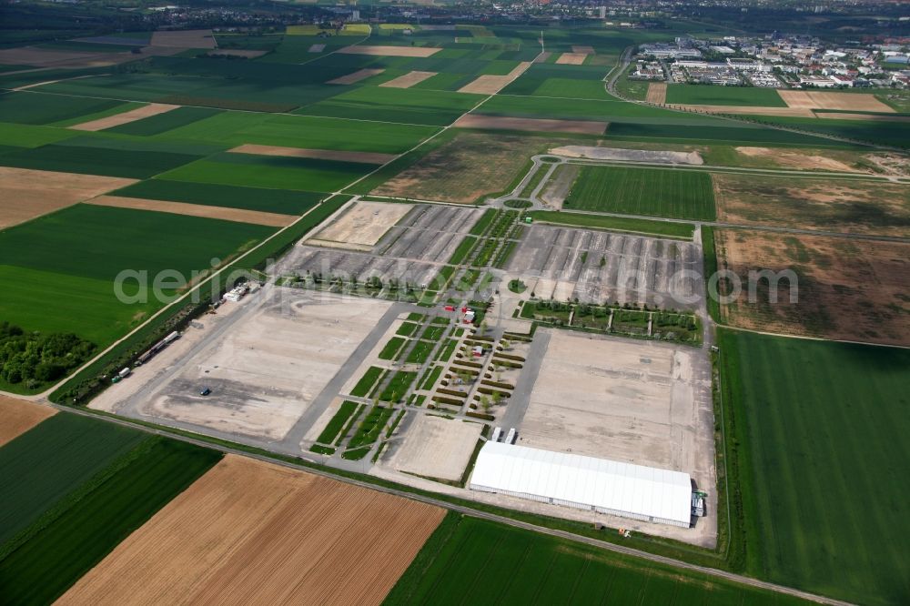 Mainz from above - Open space for exhibitions and events in the business park Rhein-Main in Mainz-Hechtsheim in Rhineland-Palatinate