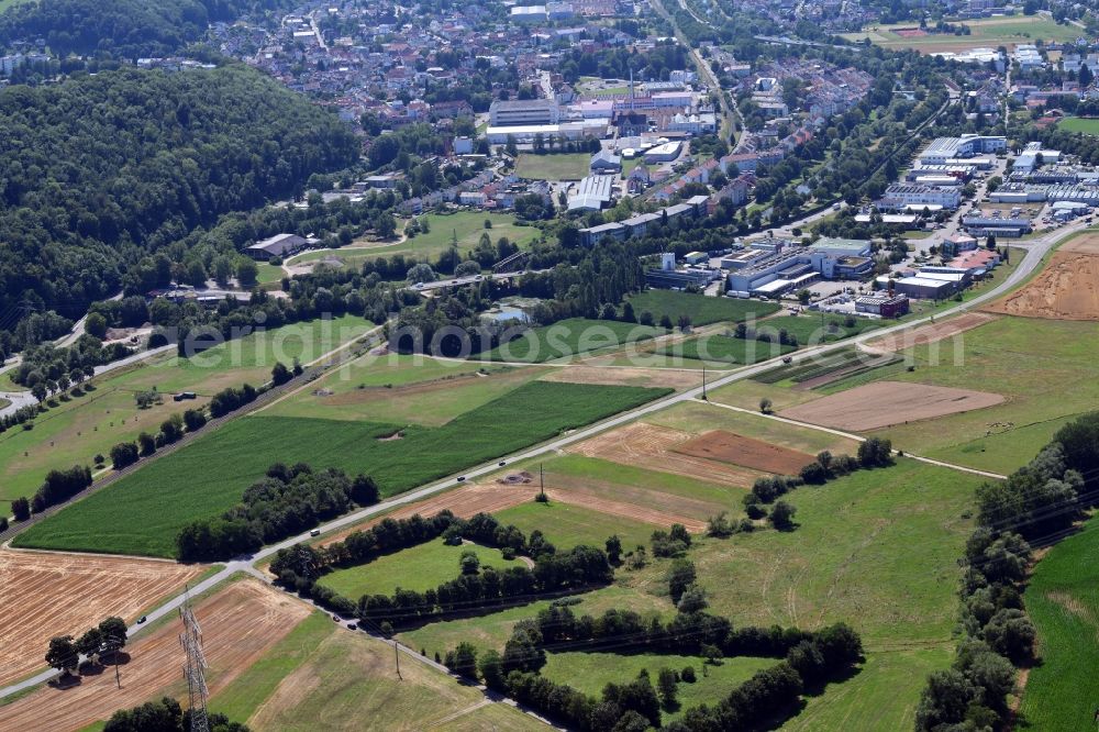 Aerial photograph Lörrach - Open landscape for the construction works of the new hospital of the administrative district Loerrach in the district Hauingen in Loerrach in the state Baden-Wurttemberg, Germany