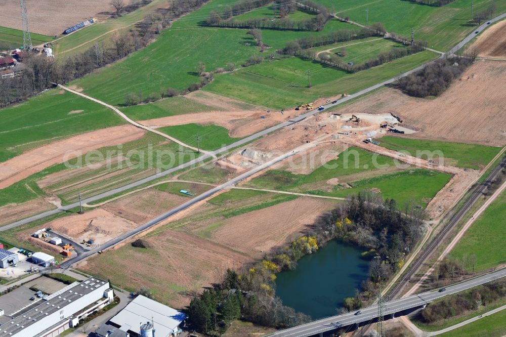 Aerial photograph Lörrach - Open landscape and construction works of the new hospital of the administrative district Loerrach in the district Hauingen in Loerrach in the state Baden-Wurttemberg, Germany