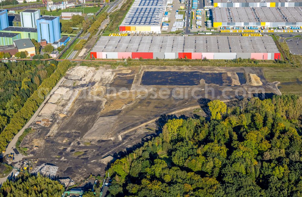 Dortmund from above - Exposure and analysis of soil areas on the site between Brackeler Strasse and Springorumstrasse in the district Westfalenhuette in Dortmund at Ruhrgebiet in the state North Rhine-Westphalia, Germany