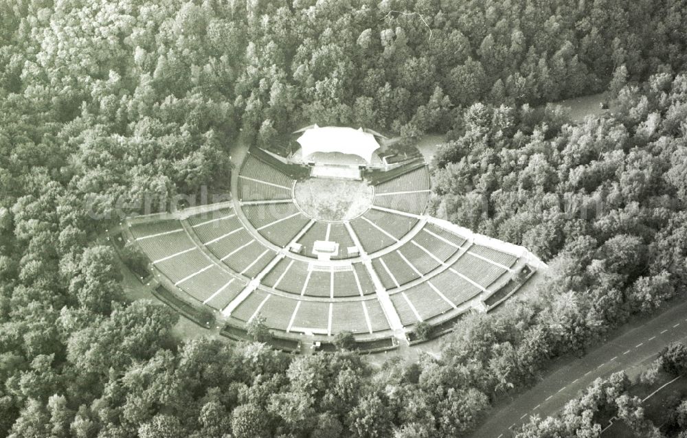 Berlin from above - Open-air stage of the Waldbuehne Berlin on Glockenturmstrasse in Berlin in Germany