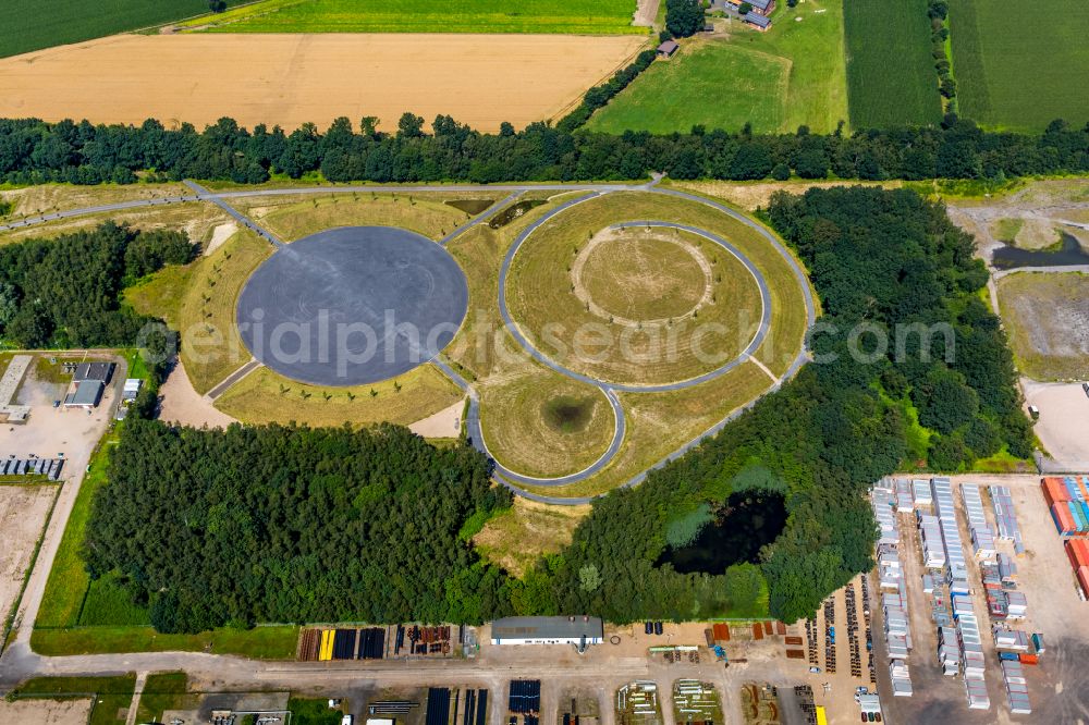 Dorsten from above - Construction of the building of the open-air theater on Gelaende of Zeche Fuerst Leopold in Dorsten at Ruhrgebiet in the state North Rhine-Westphalia, Germany