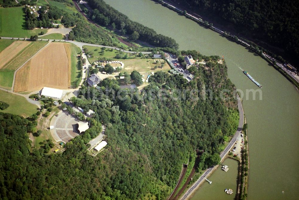 Aerial image Sankt Goarshausen - Loreley open-air theater on the banks of the Rhine near St. Goarshausen in Rhineland-Palatinate