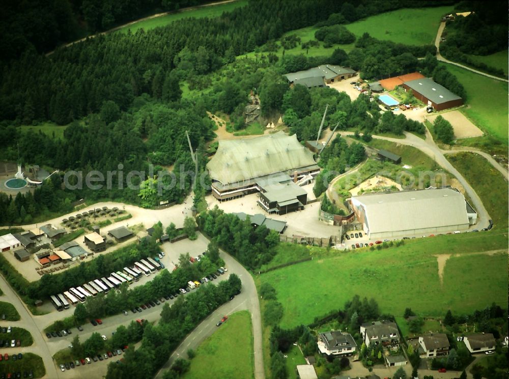 Aerial photograph Lennestadt - Construction of the building of the open-air theater Naturbuehne in the district Elspe in Lennestadt in the state North Rhine-Westphalia, Germany