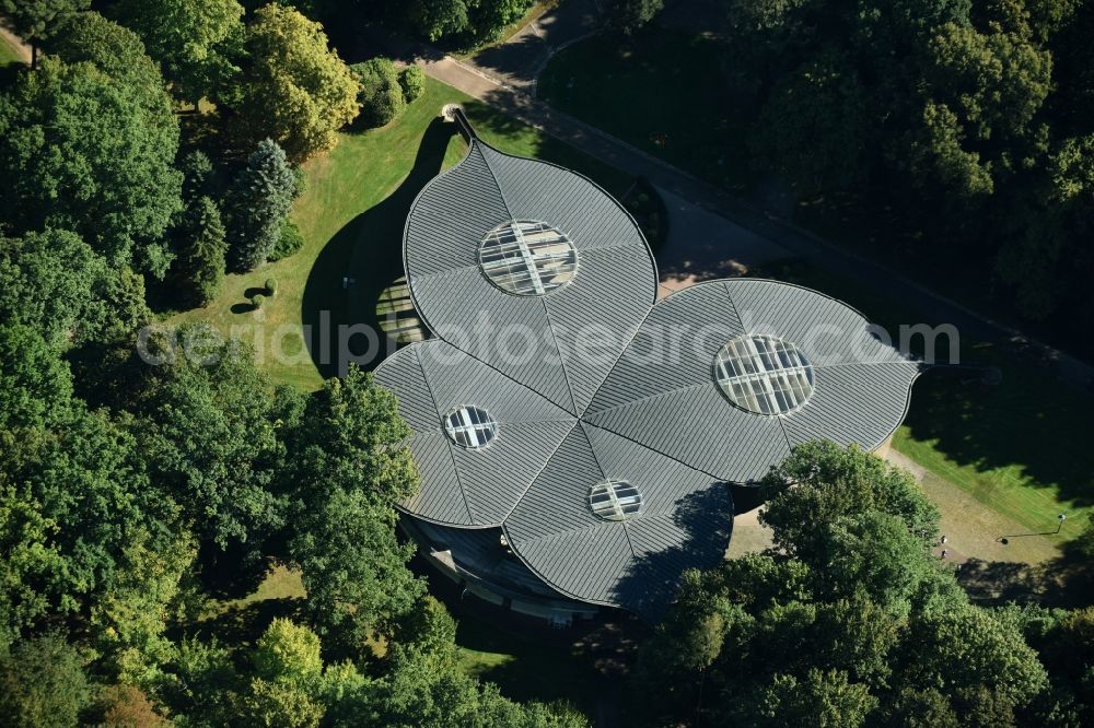 Bad Lausick from above - Construction of the building of the open-air theater Schmetterling in Bad Lausick in the state Saxony