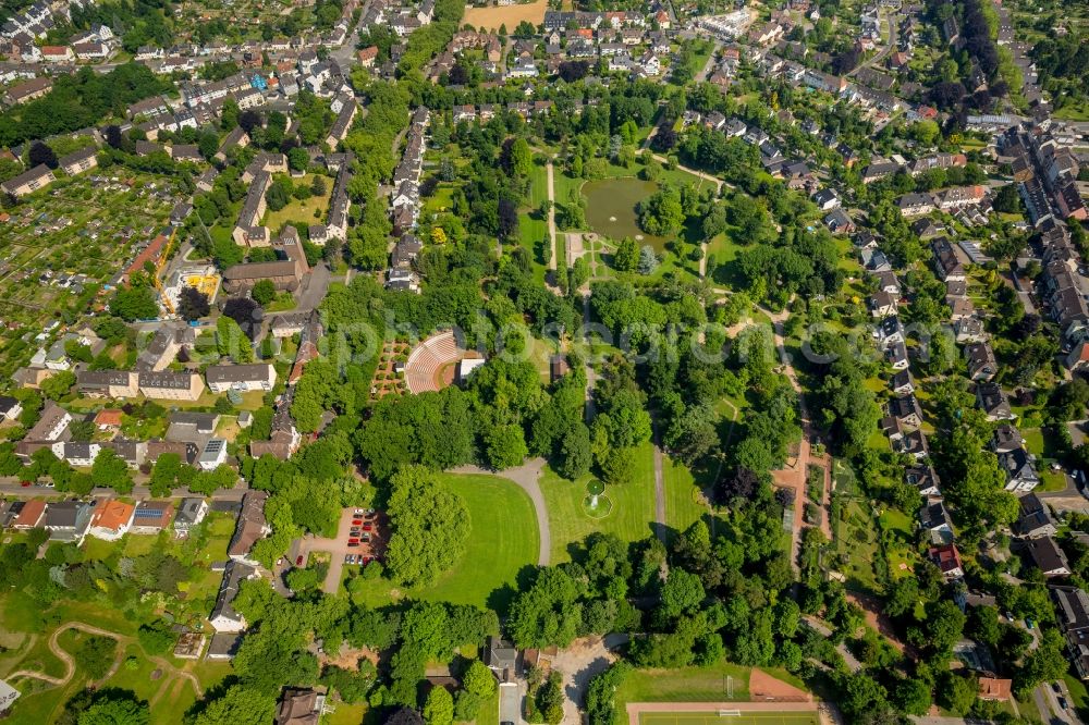 Aerial photograph Wattenscheid - Construction of the building of the open-air theater in Stadtgarten Wattenscheid in Wattenscheid in the state North Rhine-Westphalia, Germany