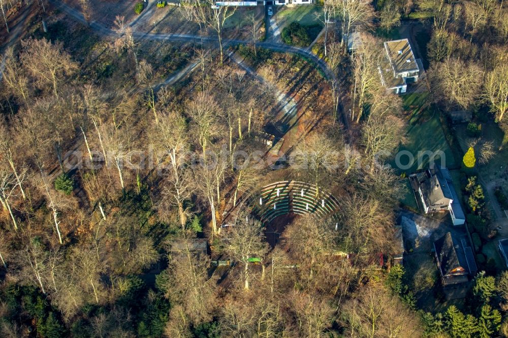 Aerial image Höntrop - Construction of the building of the open-air theater Waldbuehne Hoentrop in Hoentrop in the state North Rhine-Westphalia, Germany