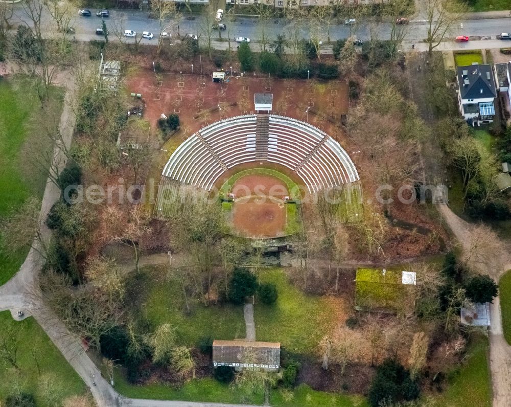 Bochum from above - Construction of the building of the open-air theater Wattenscheid in Bochum in the state North Rhine-Westphalia