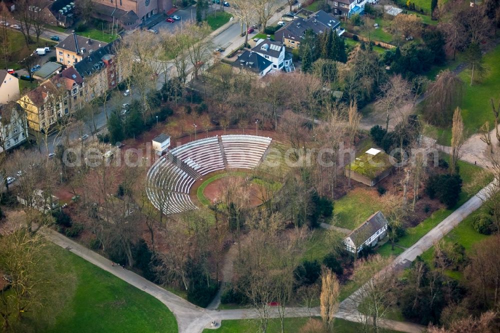 Bochum from the bird's eye view: Construction of the building of the open-air theater Wattenscheid in Bochum in the state North Rhine-Westphalia