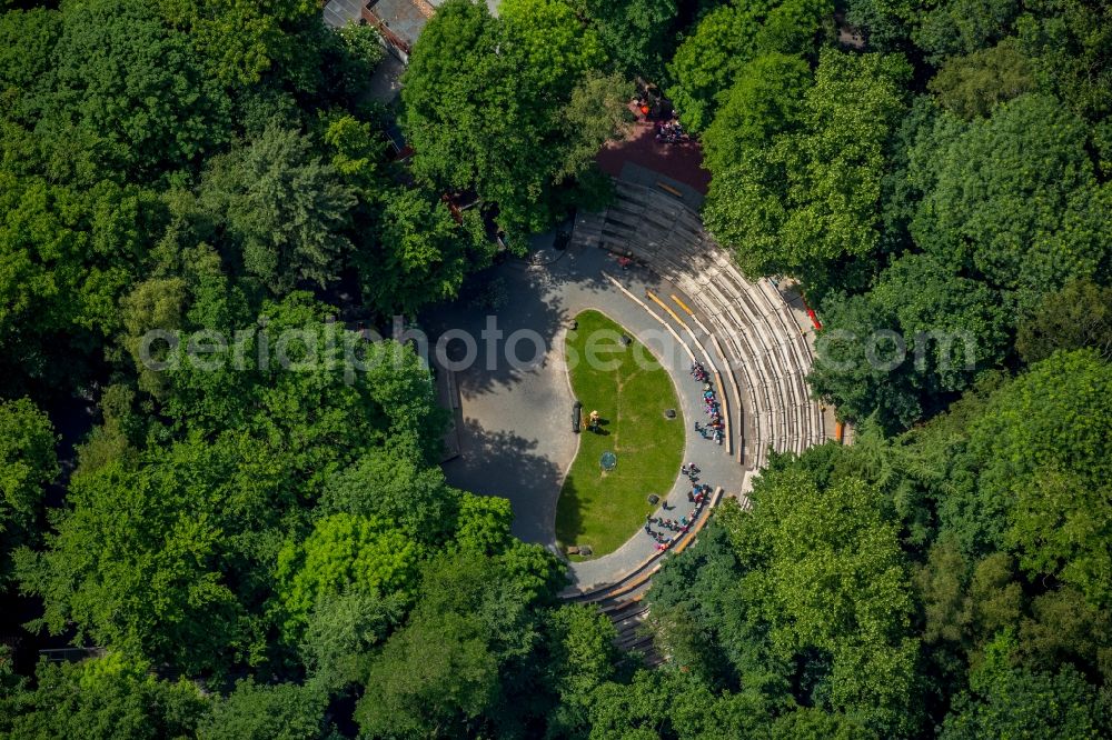 Aerial photograph Werne - Open-air stage of Werne in the state of North Rhine-Westphalia. The stage is located on Suedring in a forest in the South of the town