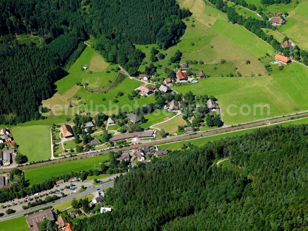 Aerial image Hausach - The open-air museum at Vogtsbauernhof Hausach in the state of Baden-Wuerttemberg