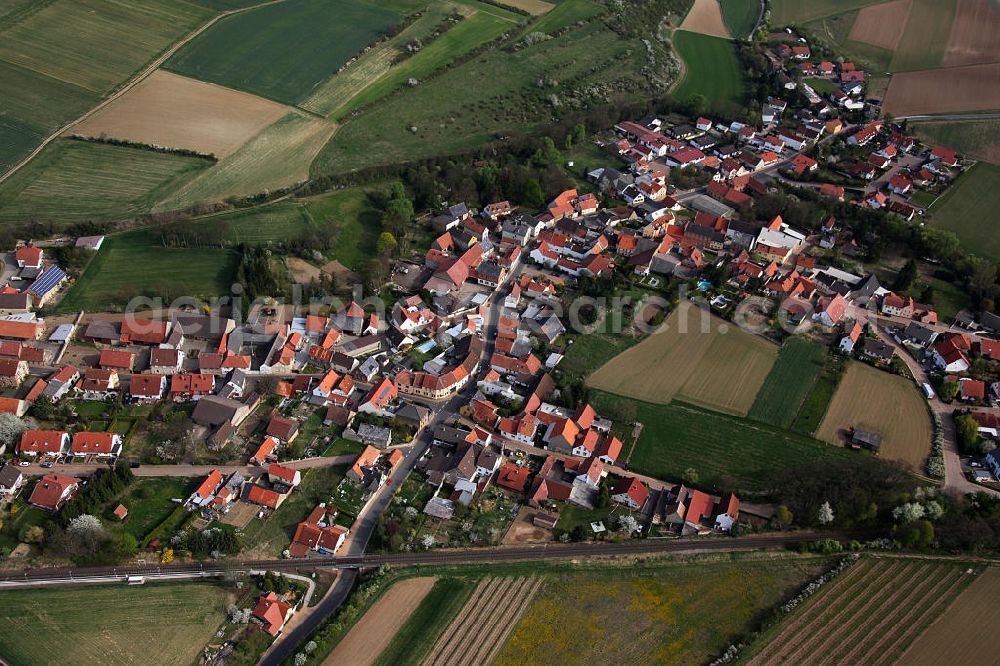 Freimersheim from above - Freimersheim, a district of Alzey-Worms in Rhineland-Palatinate