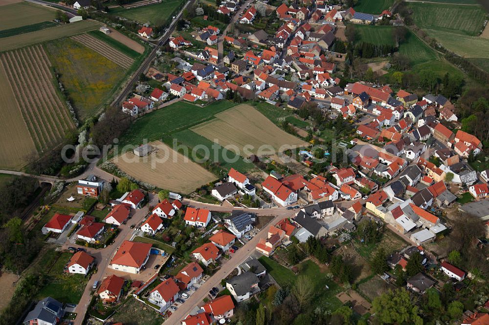 Freimersheim from above - Freimersheim, a district of Alzey-Worms in Rhineland-Palatinate