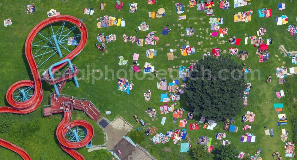 Aerial image Herten - View of the waterpark Copa Ca Backum in Herten in the state North Rhine-Westphalia. The Copa Ca Backum contains open-air pools, indoor swimming pool; saunas and wellness