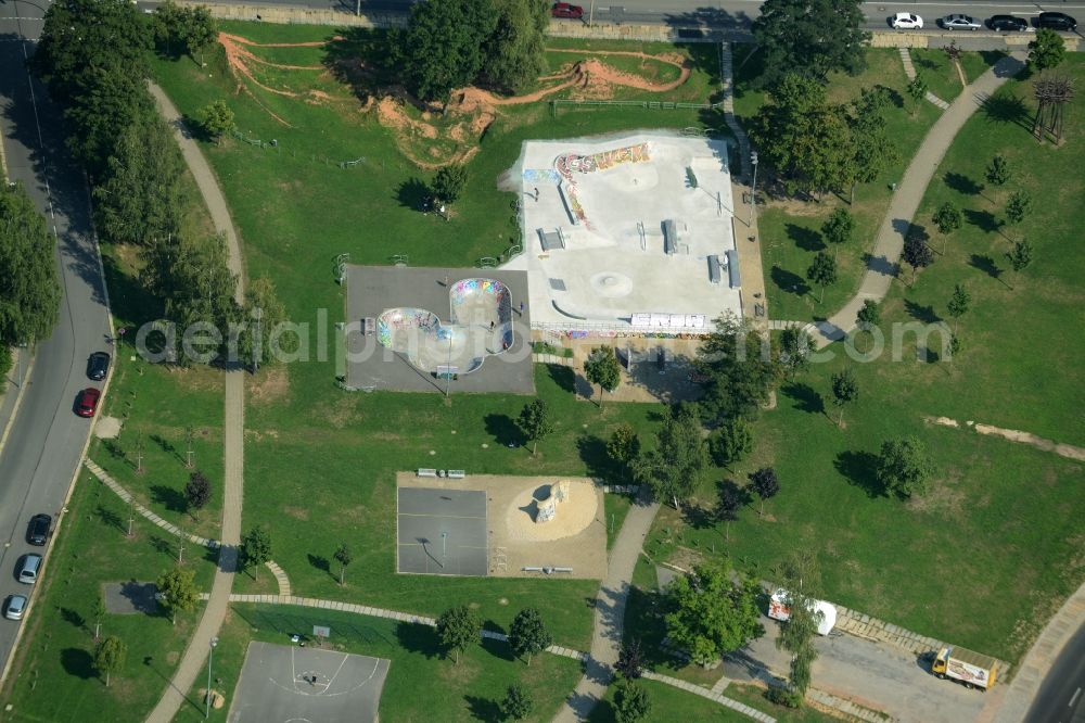 Aerial photograph Chemnitz - Amusement Park Skatepark Konkordiapark in Chemnitz in the state Saxony