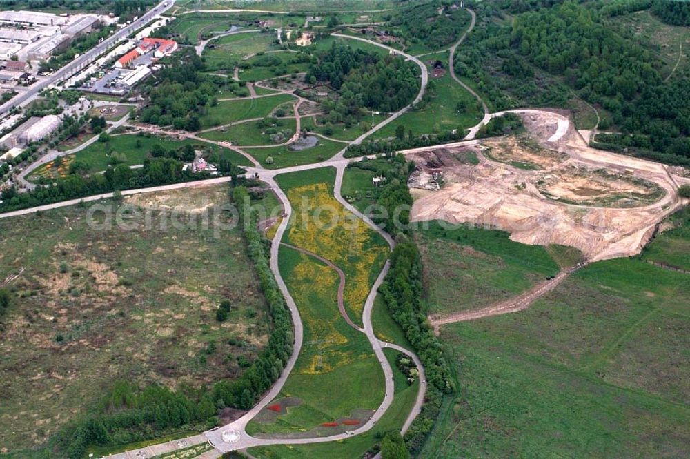 Aerial image Berlin-Marzahn - Freizeitpark Berlin - Marzahn. Baubeginn des Chinesischen Gartens.