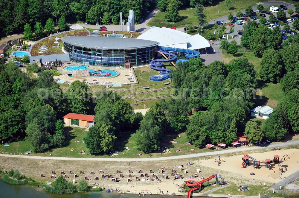 Hohenfelden from the bird's eye view: Amusement park at the reservoir Hohenfelden in Hohenfelden in Thuringia