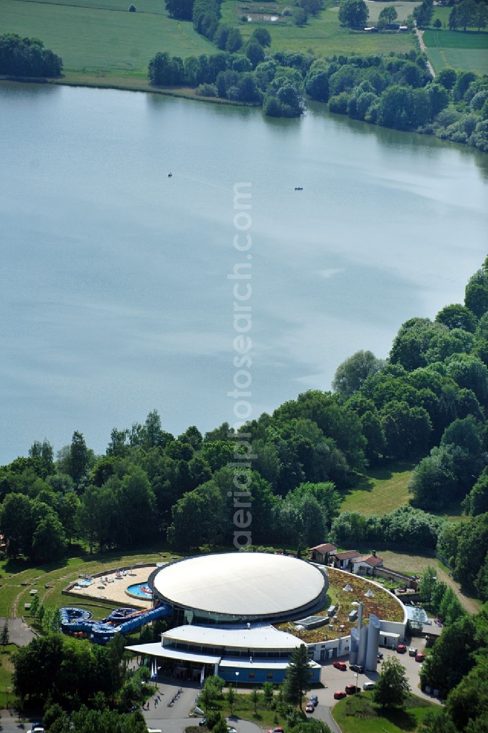 Aerial photograph Hohenfelden - Amusement park at the reservoir Hohenfelden in Hohenfelden in Thuringia