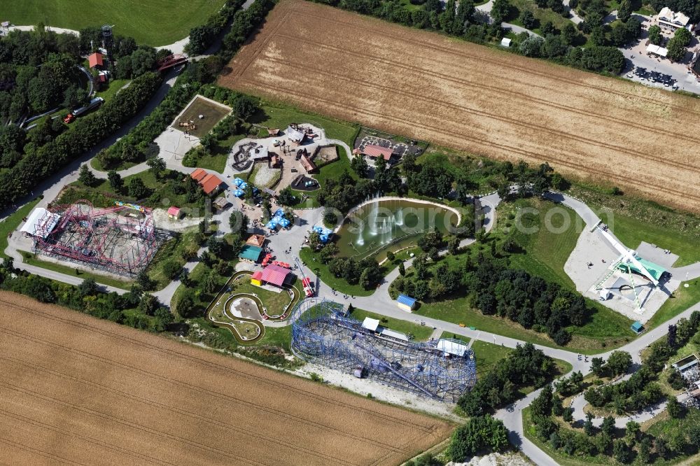 Aerial image Bad Wörishofen - Leisure Centre - Amusement Park Allgaeu Skyline Park in Bad Woerishofen in the state Bavaria, Germany