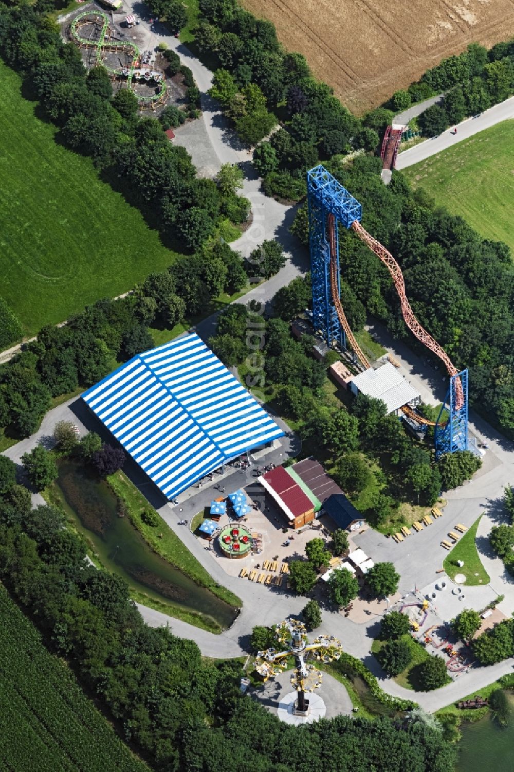 Aerial image Bad Wörishofen - Leisure Centre - Amusement Park Allgaeu Skyline Park in Bad Woerishofen in the state Bavaria, Germany