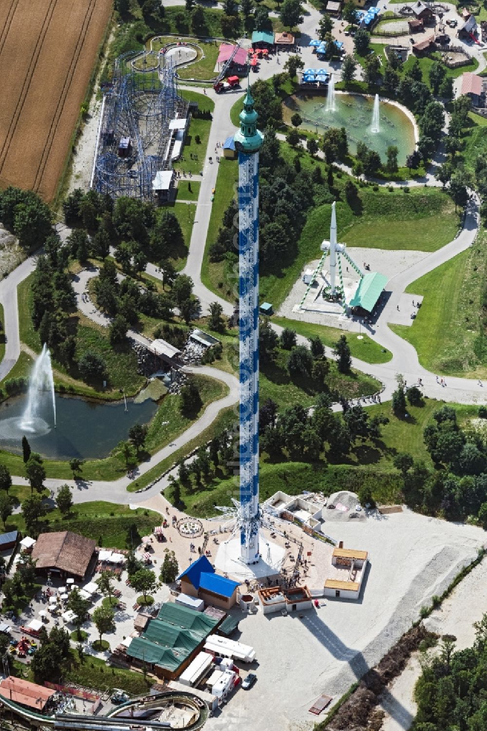 Aerial photograph Bad Wörishofen - Leisure Centre - Amusement Park Allgaeu Skyline Park in Bad Woerishofen in the state Bavaria, Germany