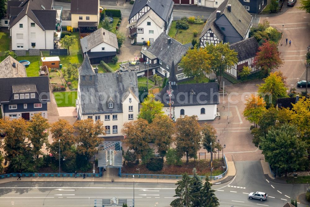 Netphen from above - Leisure Centre - Amusement Park Altes Feuerwehrhaus on Sankt-Peters-Platz in Netphen in the state North Rhine-Westphalia, Germany